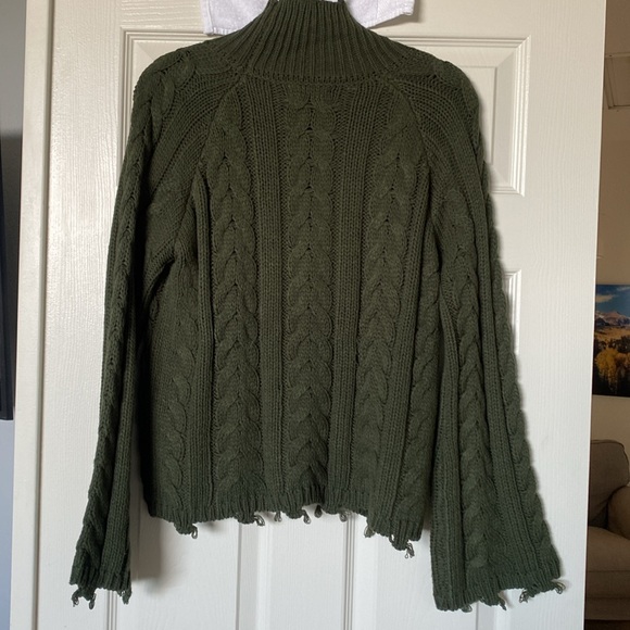 Elan forest green cable sweater - Picture 5 of 6
